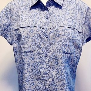 Royal Robbins Women's XL Blue Vented Hiking Top